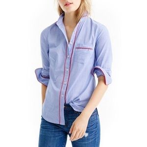NWT J Crew Tipped Pajama Style Shirt size 0